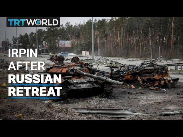 Russian tanks 'ruin' street in Ukraine's Irpin