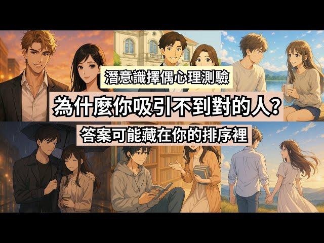 直覺潛意識排序測驗 | 你選擇伴侶時，最在乎的是什麼？｜6項排序看穿你潛意識的渴望與防備 | 為什麼你總是吸引不到對的人？答案可能藏在你的排序裡 | #靈魂伴侶 #潛意識解析
