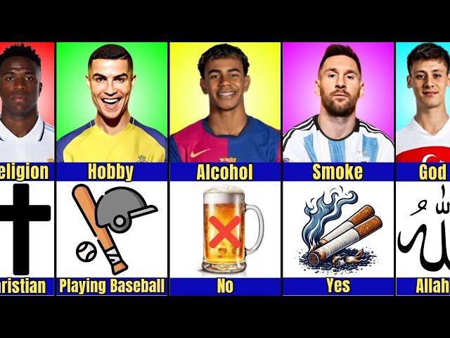 Comparison: Ronaldo vs Yamal vs Messi vs Vinicius Junior vs Arda Guler