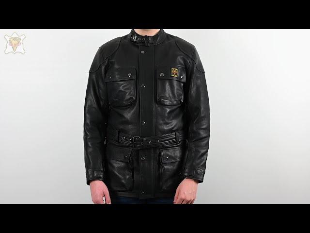 Goldtop Patrol Leather Motorcycle Jacket - Black