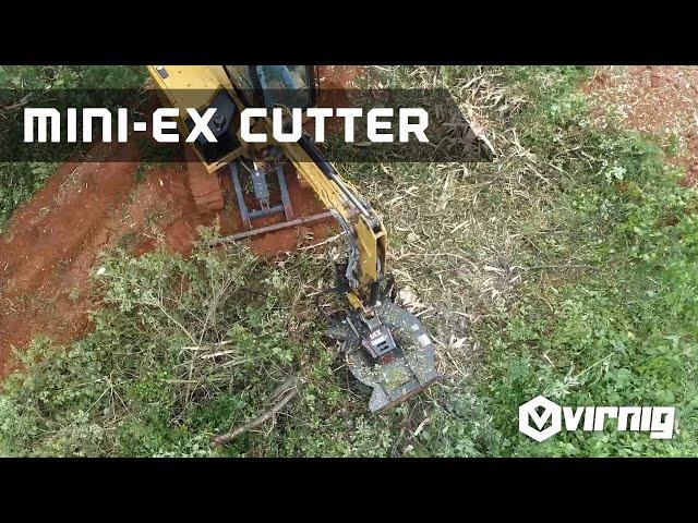 Virnig's 42" Mini Excavator Rotary Brush Cutter on a CAT 306 Mini