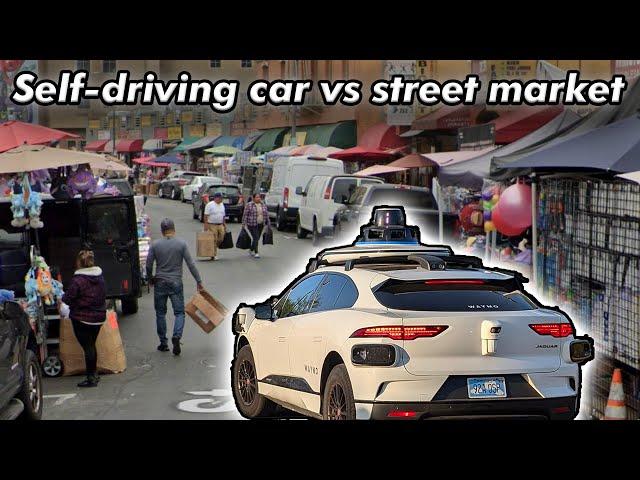 Waymo in LA v.s. busy street market | JJRicks Rides With Waymo #167