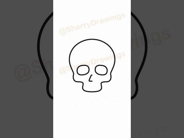 How to draw a skull and crossbones for Halloween #halloween #skull #crossbones #drawing #shorts
