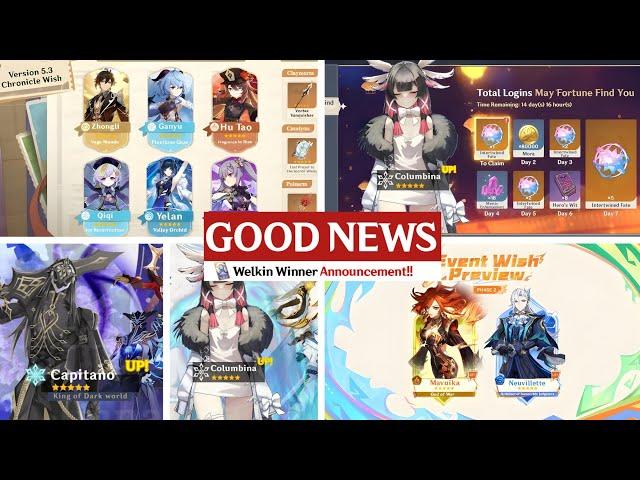 NEW UPDATE!! Confirm 5.3 Banners & Chronicle Wish, Capitano leak, Free Wish Event - Genshin Impact