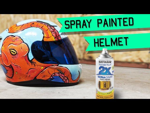 How I spray paint a motorcycle helmet || octopus painting