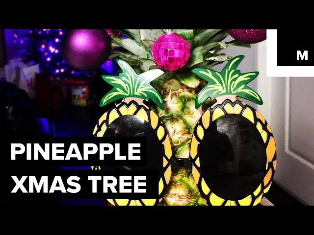 People Are Decorating Their Pineapples as Christmas Trees