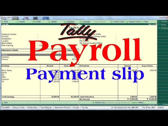 payroll in tally | payroll in tally prime | payroll in tally erp 9 | how to create payroll voucher