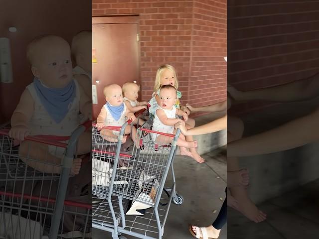 How to shop with Triplets and a Toddler!  #mom #dad #triplets #baby #cute