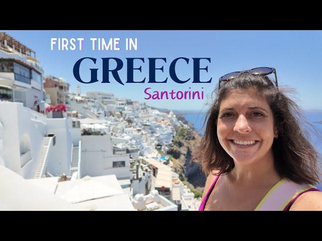 Our First Time in SANTORINI GREECE! Hotel With A VIEW! Amazing Sunset Dinner and MORE!