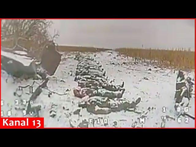 Footage of North Korean soldiers who were destroyed after mass attack in Kursk