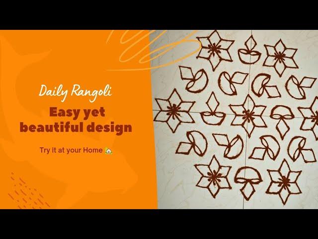 Simple rangoli design: Easy & Quick rangoli making process