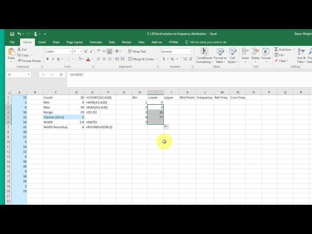 How to create a Frequency Distribution using basic Excel