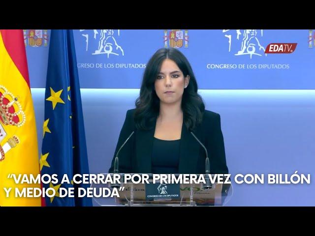 Pepa Millán de VOX: “vamos a cerrar por primera vez con BILLÓN y MEDIO de DEUDA”