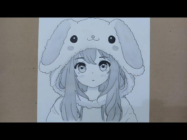 how to draw cute anime girl step by step || beautiful girl drawing step by step