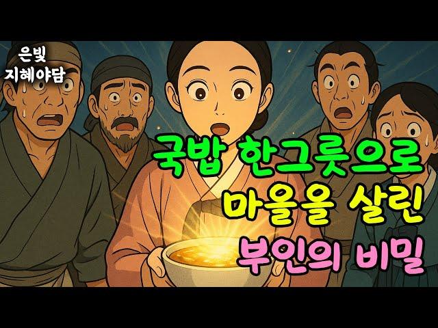 국밥 한 그릇으로 마을을 살린 부인, 국밥의 숨겨진 비밀은? 이 부인이 국밥으로 마을을 살렸어요! | 민담·민화·전설·설화·야담·오디오북 옛날이야기