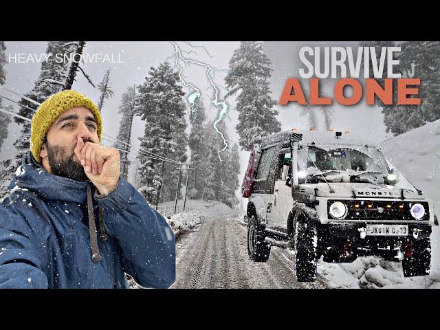 Heavy Snowfall In Kashmir Again || Surviving Alone In Heavy Snow || Doodhpathri Kashmir || The Umar