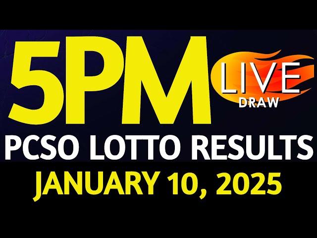 Lotto Result Today 5:00 pm draw January 10, 2025 Friday PCSO LIVE