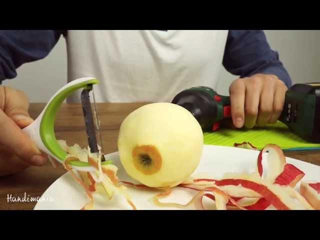 Peel an Apple with Power Drill in Few Seconds!
