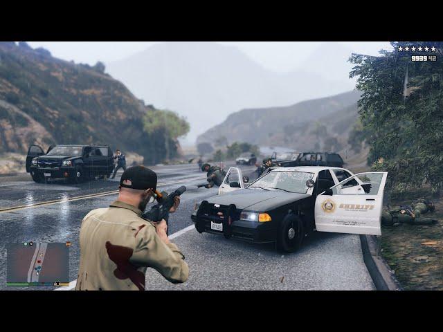 GTA V [R.D.E. 4.0.4 Expanded & Enhanced] - Fort Zancudo Army Base Rampage + 10 Star Escape