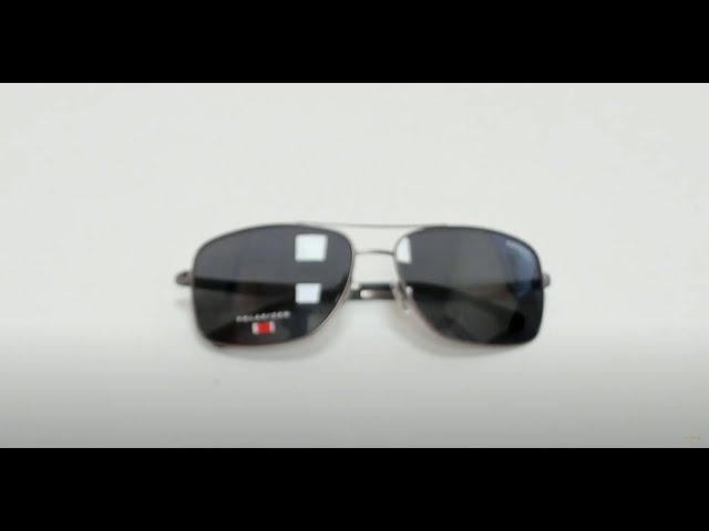 Carrera Sunglasses Model-8040/S Color-R80M9 Matte Ruthenium/Black/Silver-Logo/Polar Grey Lenses