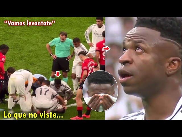 ASI FUE el LLANTO de VINICIUS tras la LESION de MILITAO hoy con REAL MADRID ante OSASUNA