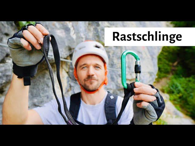 Klettersteig - Rastschlinge bauen + Kurzhängeschlaufe