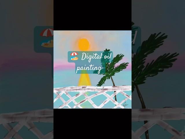 #beachvibes #digitalart #oilpainting #adobefresco #serene #ocean #sun #coastalbeauty #sunlitbeach