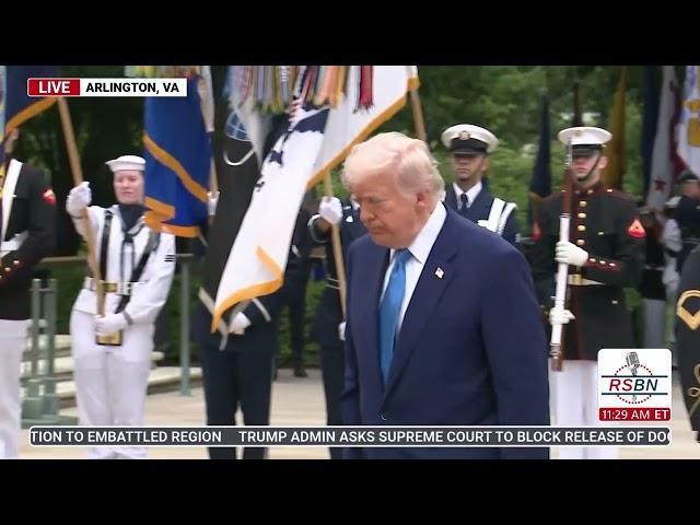 WATCH: Pres. Trump lays the wreath out at the Tomb of the Unknown Soldier on Memorial Day - 5/26/25