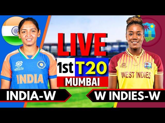 India Women vs West Indies Women, 1st T20 | Live Cricket Match Today | IND Women vs WI Women Live