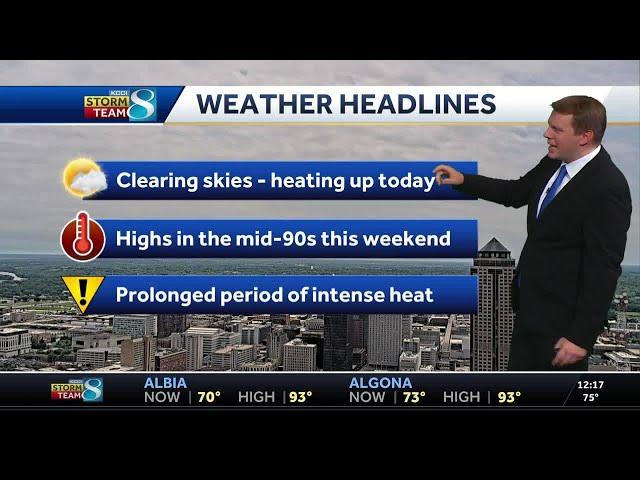 Iowa weather: Extreme heat sets in after thunderstorms move out