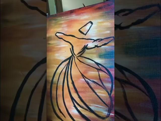 How to paint main structure of whirling dervish! #dervish#samiyusuf#acrylicpaints#paletteknife #easy