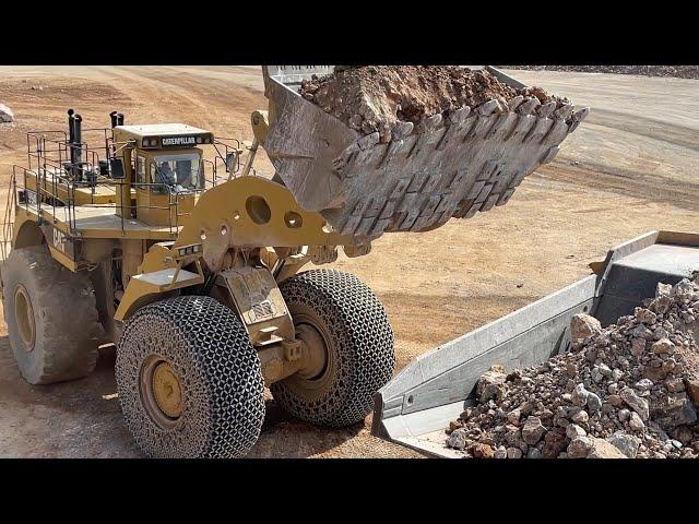 Huge Caterpillar 994 Wheel Loader 215 Tons Loading Caterpillar 777F Dumpers - Samaras Mining Group