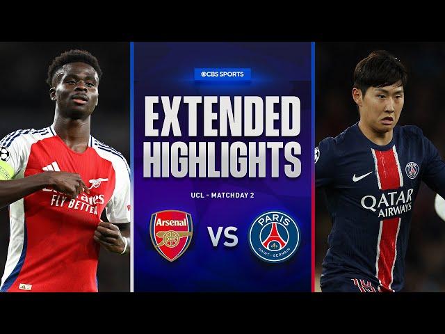 Arsenal vs. PSG: Extended Highlights | UCL League Phase MD 2 | CBS Sports Golazo