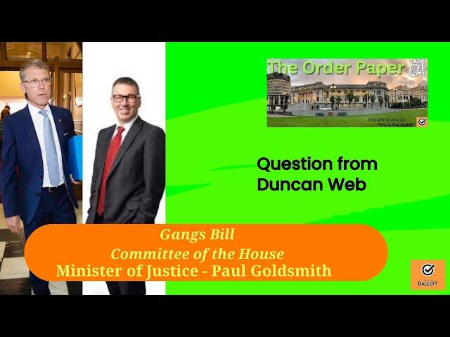 Duncan Webb Question the Minister - Gangs Bill - Committee of the House