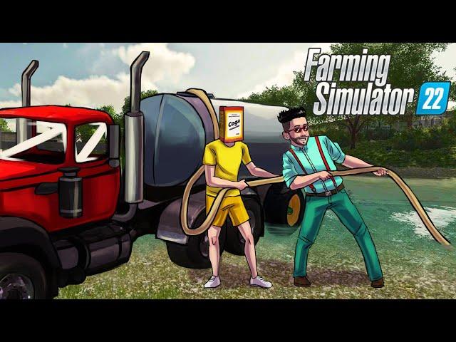 ВОРУЕМ ВОДУ ДЛЯ НАШИХ ТЕПЛИЦ, ЧТОБЫ НЕ ЗАЛЕЗАТЬ В КРЕДИТ! УГАР В FARMING SIMULATOR 22