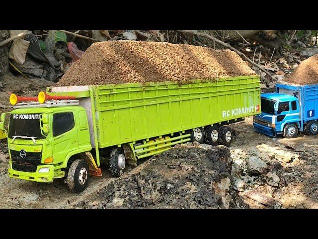 SALAH JALAN‼️ RC TRUK HINO 500 TRIBAL DAN RC FUSO BELAP LANGSIR PASIR DI SUNGAI LANGSUNG AMBROL