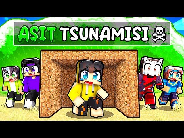 Minecraft'ta ASİTLİ TSUNAMİ vs KIYAMET SIĞINAĞI! 