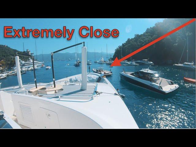 Super Yacht Departing Portofino - Onboard Footage