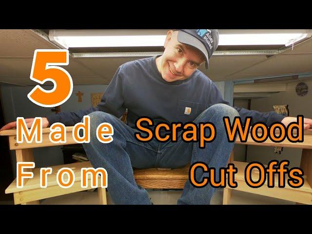 Woodworking: 5 Step Stools Made From Scrap Wood Cut Offs.