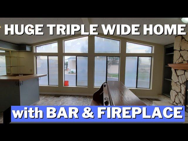 HUGE MANUFACTURED HOME / MOBILE HOME 1,820 SQ. FT. WITH WET BAR AND FIREPLACE FOR SALE. 3 BEDROOMS