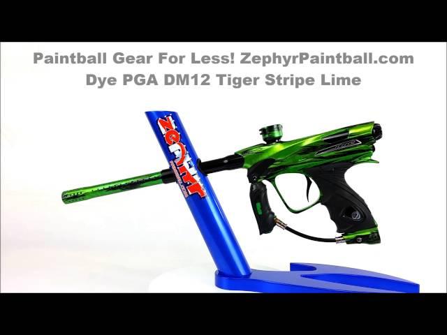 Dye Limited Edition PGA DM12 Paintball Gun Tiger Stripe Lime ZephyrPaintballcom 360 View DYE 2010 30
