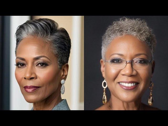 55 Pretty & Gorgeous Short Natural Haircuts for Black African AMERICAN Women Over 50 In 2024