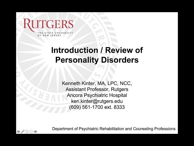 Introduction / Review of Personality Disorders