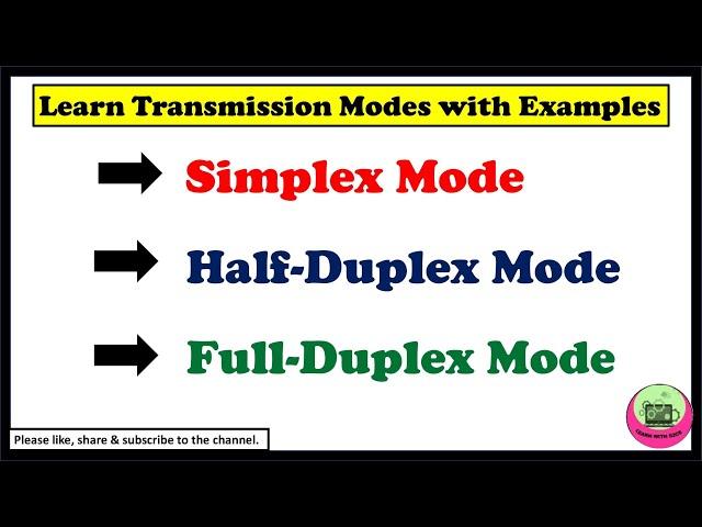 Data Transmission Modes| Simplex, Half Duplex And Full Duplex|S2CS