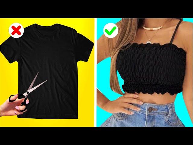 9 Ideias Brilhantes Fáceis para Transformar Roupas Velhas Em Novas |Calça jeans, vestido, camisa Diy