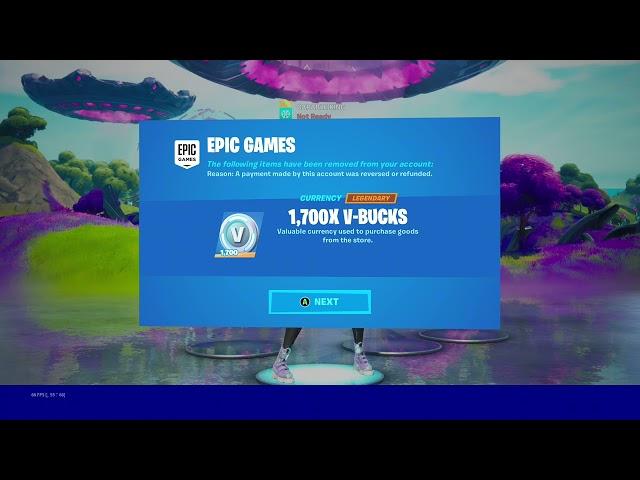 My vbucks are negative and they removed stuff from my accounts