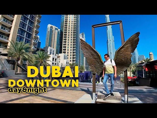 Dubai Downtown 2024 | Burj Khalifa and Best Places to Visit | Day and night walking tour 4K