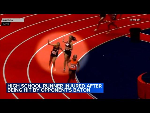 Virginia high school runner hit in head with baton during race