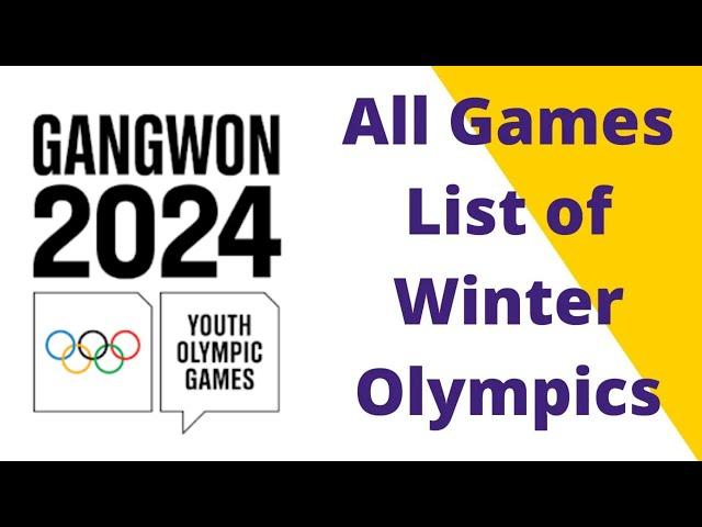 Complete Games list of Winter Olympic Games 2024