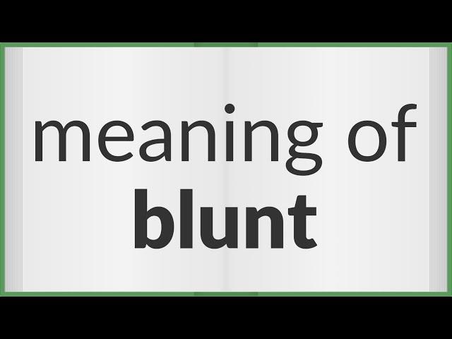 Blunt | meaning of Blunt